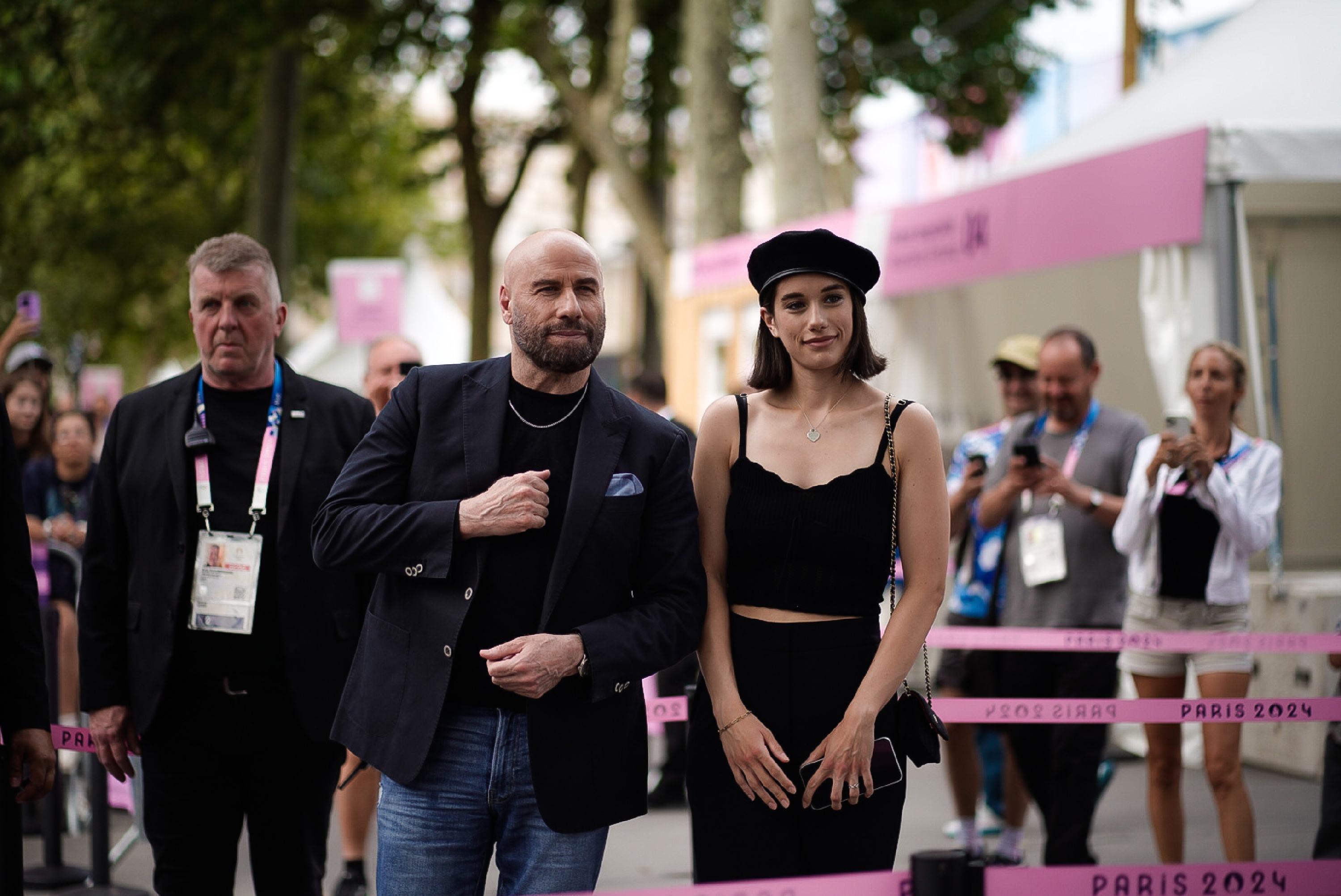 John Travolta and Ella Bleu Travolta arriving at the gymnastics finals of the Olympic Games Paris 2024 on August 3, 2024, in Paris, France. | Source: Getty Images