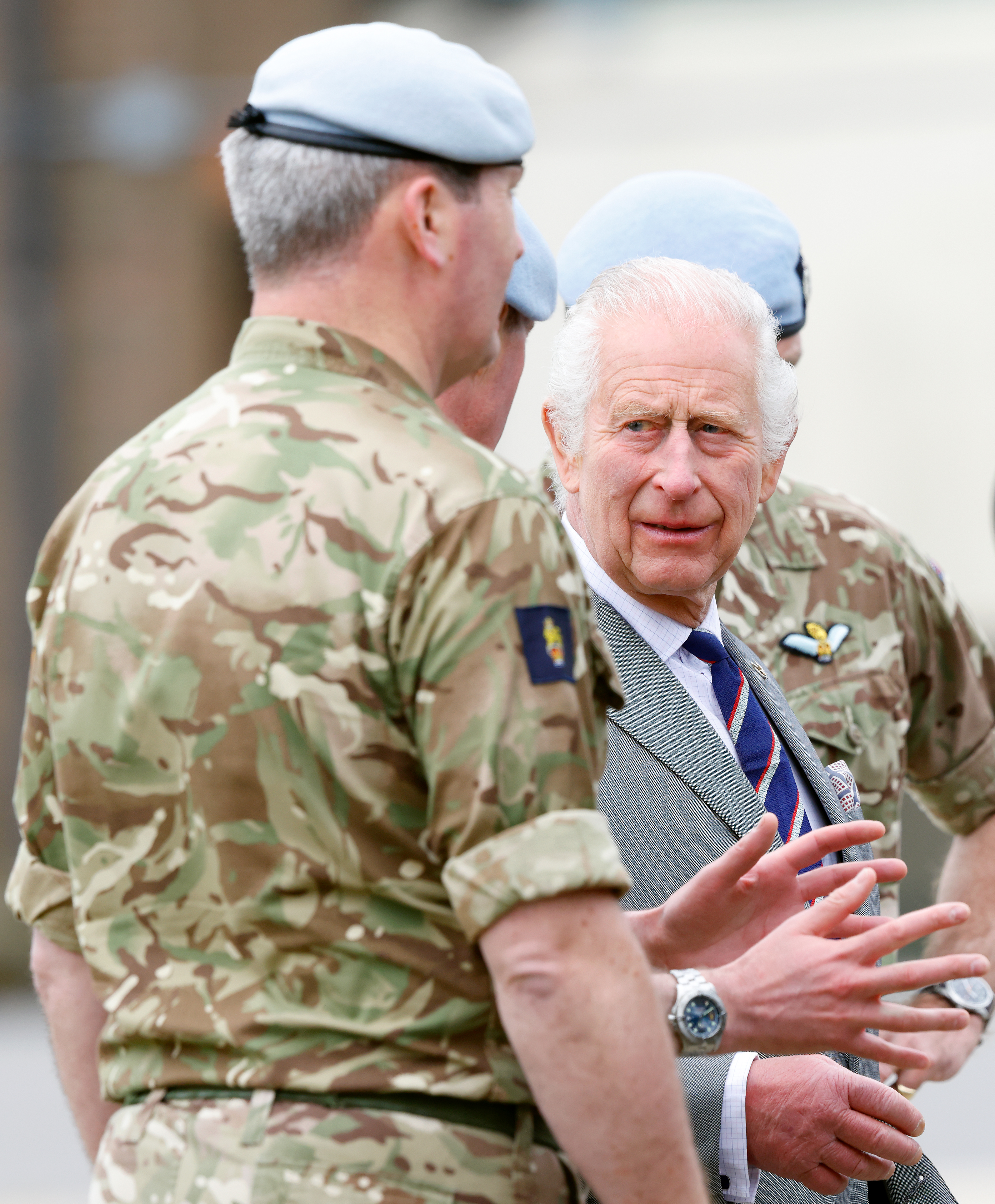 King Charles III at the Army Aviation Centre in Middle Wallop, Stockbridge, United Kingdom on May 13, 2024. | Source: Getty Images