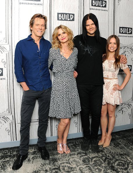From left to right, Kevin Bacon, Kyra Sedgwick, Travis Bacon and Sosie Bacon attending the Build Series event in 2017. | Source: Getty Images