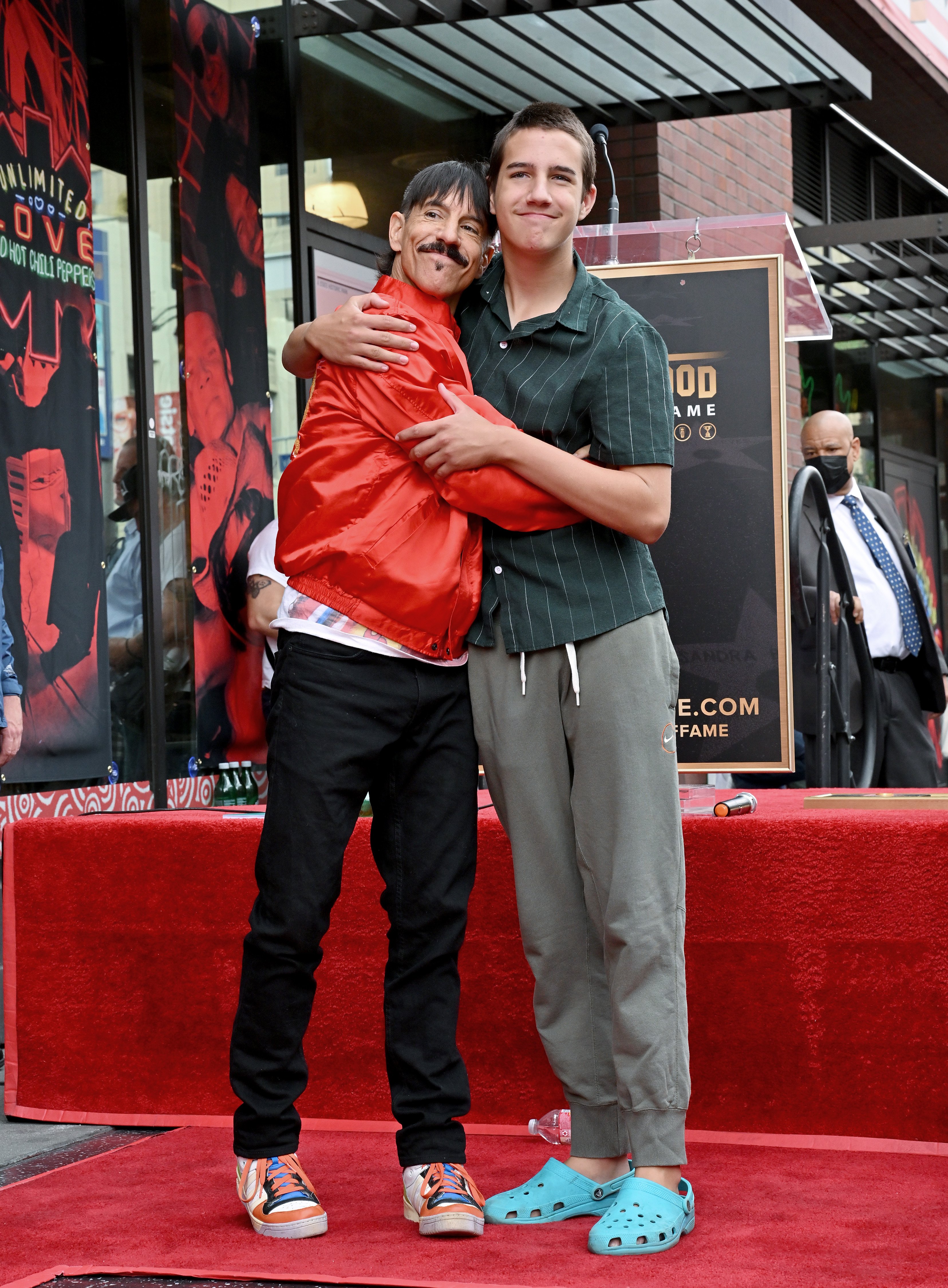 Anthony Kiedis and Everly Bear Kiedis at the ceremony honoring Red Hot Chili Peppers with a star on the Hollywood Walk of Fame on March 31, 2022 in Hollywood, California. | Source: Getty Images