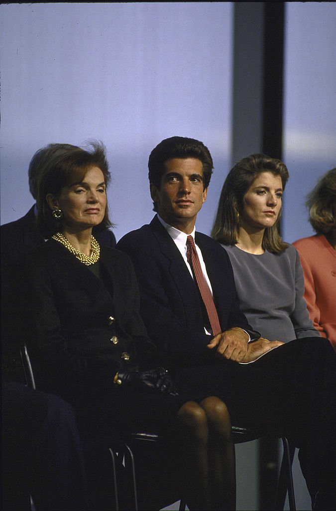 Jacqueline Kennedy Onassis with her children John Jr. and Caroline Kennedy attending the opening of renovated John F. Kennedy Library. | Source: Getty Images