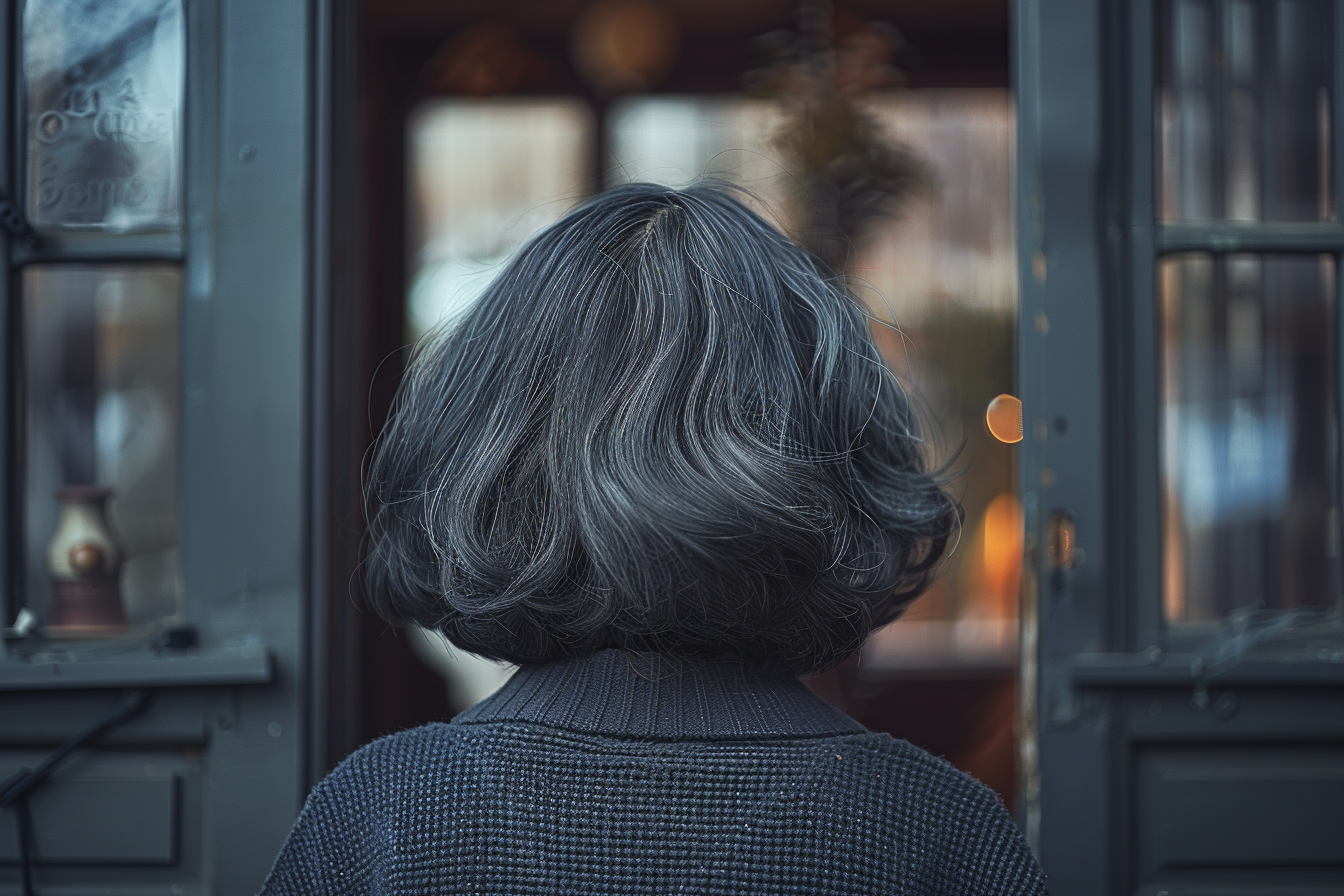 Woman standing at the doorway | Source: Midjourney