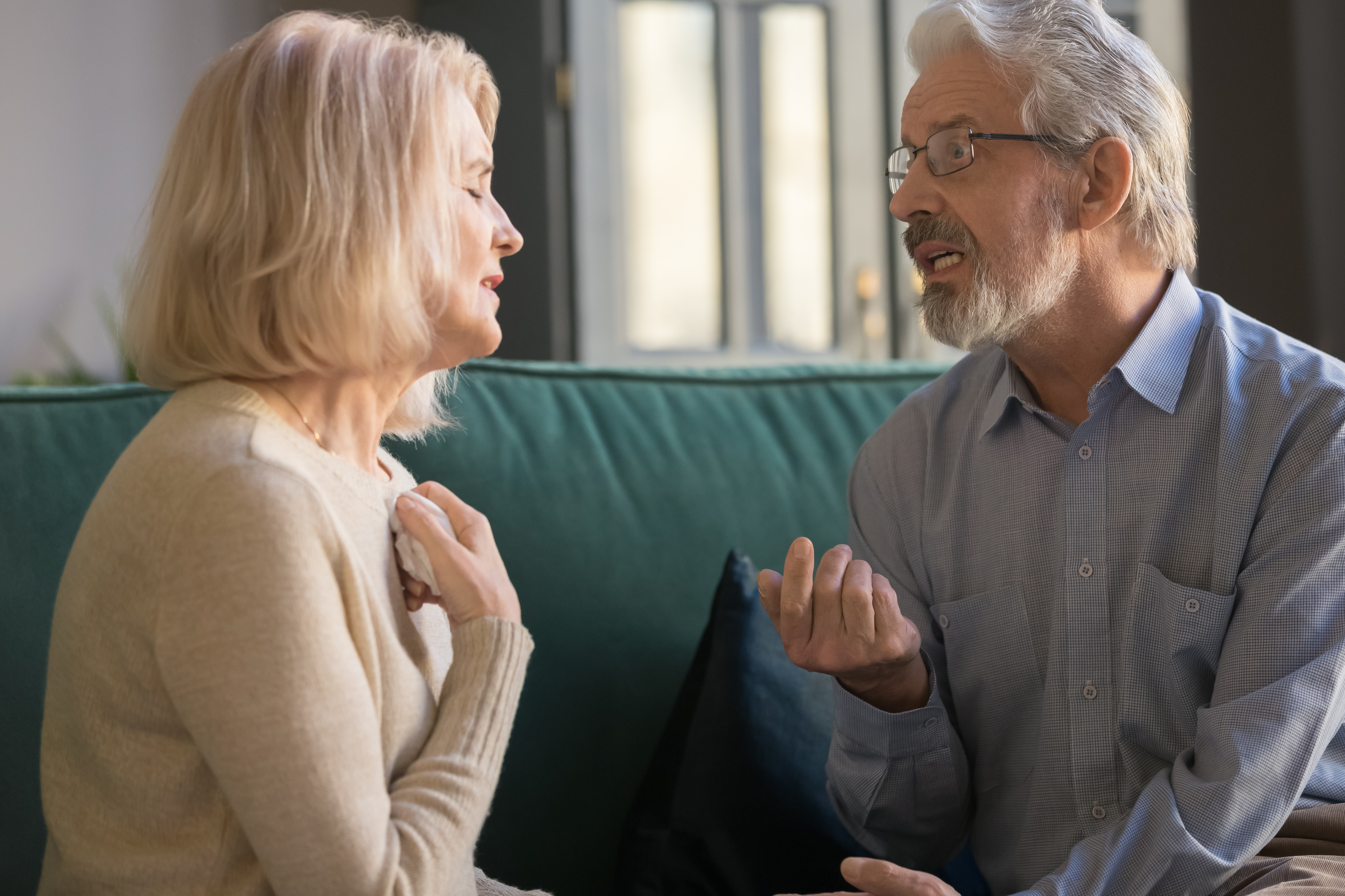 A senior couple arguing | Source: Shutterstock