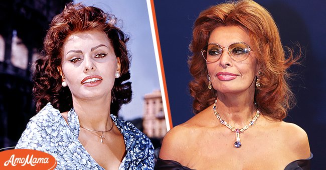 Left: Actress Sophia Loren in a scene from the movie "The River Girl" Right: Actress Sophia Loren arrives at the Bambi Award at Theater im Hafen on November 18, 2004 in Hamburg, Germany. | Source: Getty Images