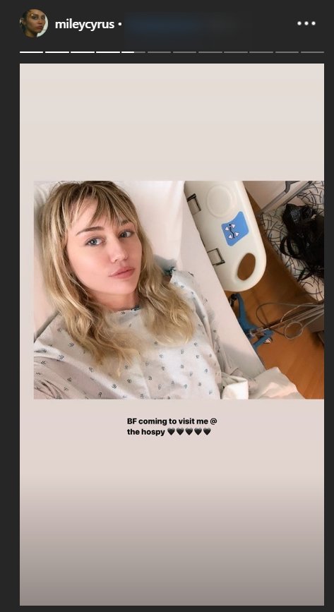 Miley Cyrus waiting on Cody Simpson to visit her in hospital | Source: instagram.com/mileycyrus