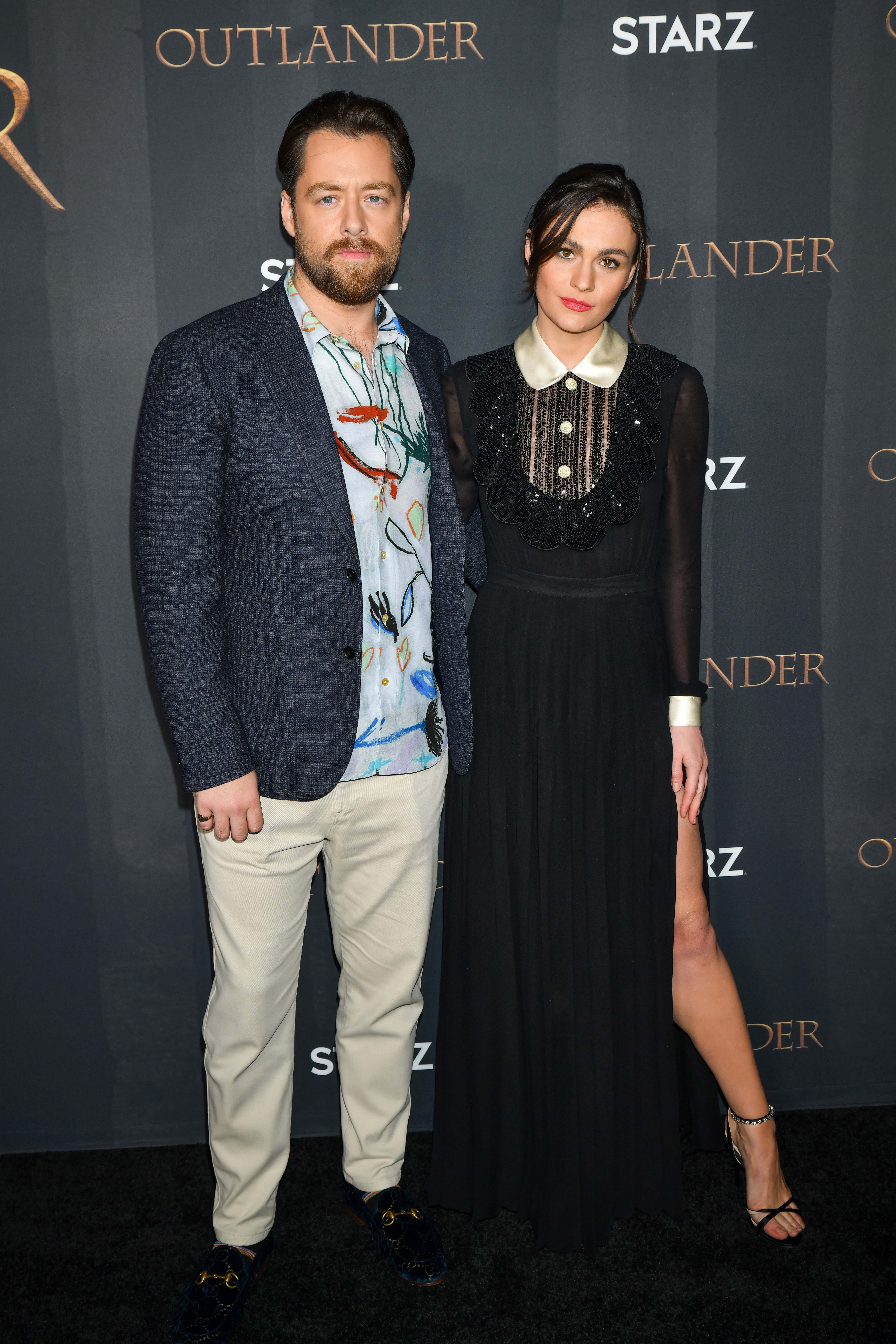 Richard Rankin and Sophie Skelton arrive at the STARZ 'Outlander' Season 6 Premiere at the Wolf Theater in North Hollywood, CA on March 09, 2022 |  Source: Getty Images