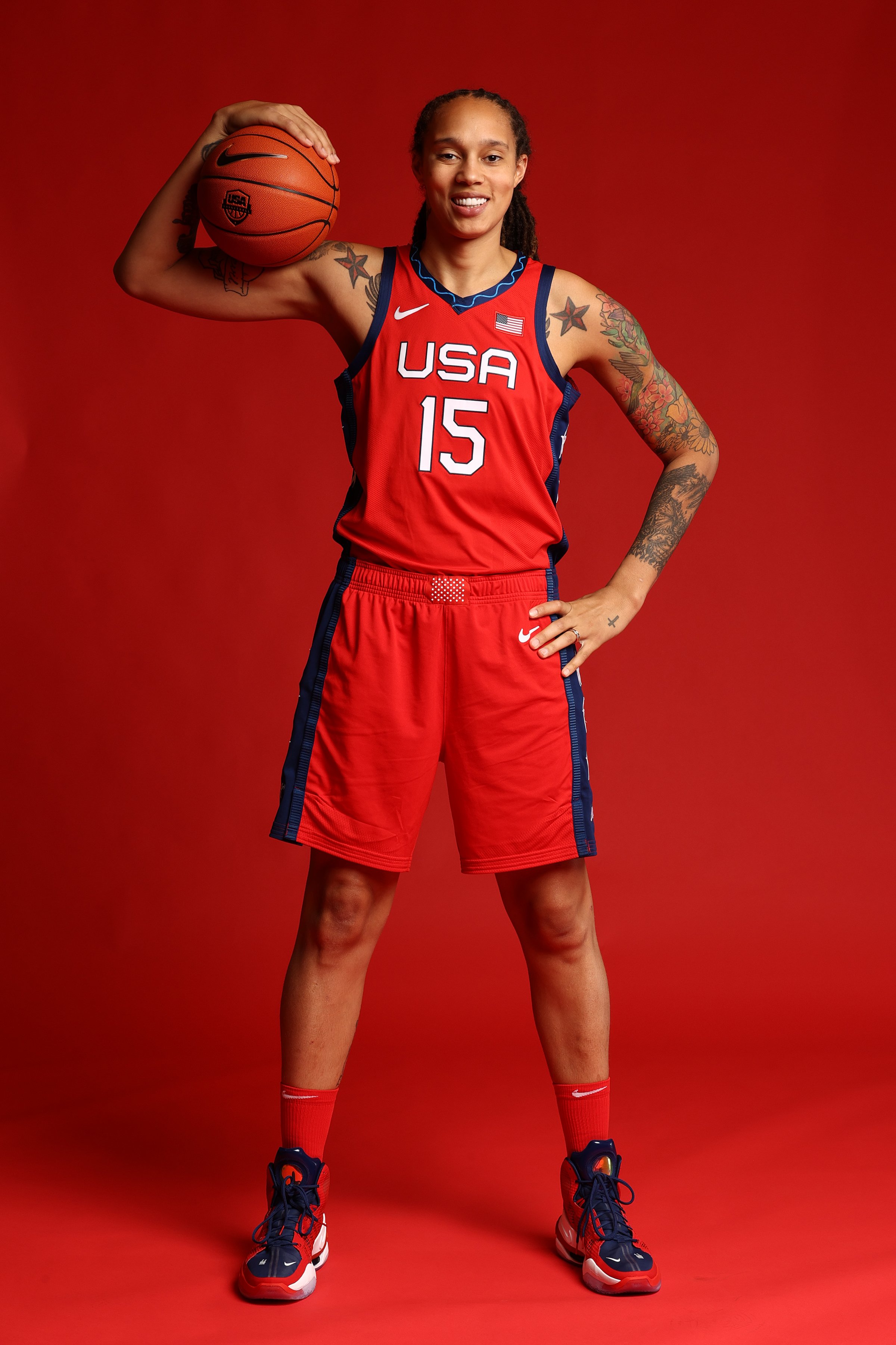 Portrait of Brittney Griner for the USA Women's National Team on July 17, 2021, in Las Vegas | Source: Getty Images