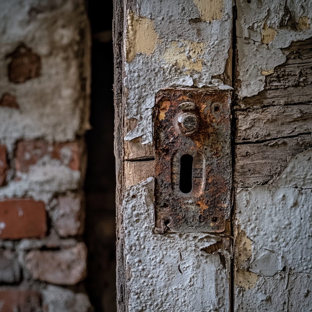 A door without a handle seamlessly blending into a wall of an old cellar | Source: Midjourney