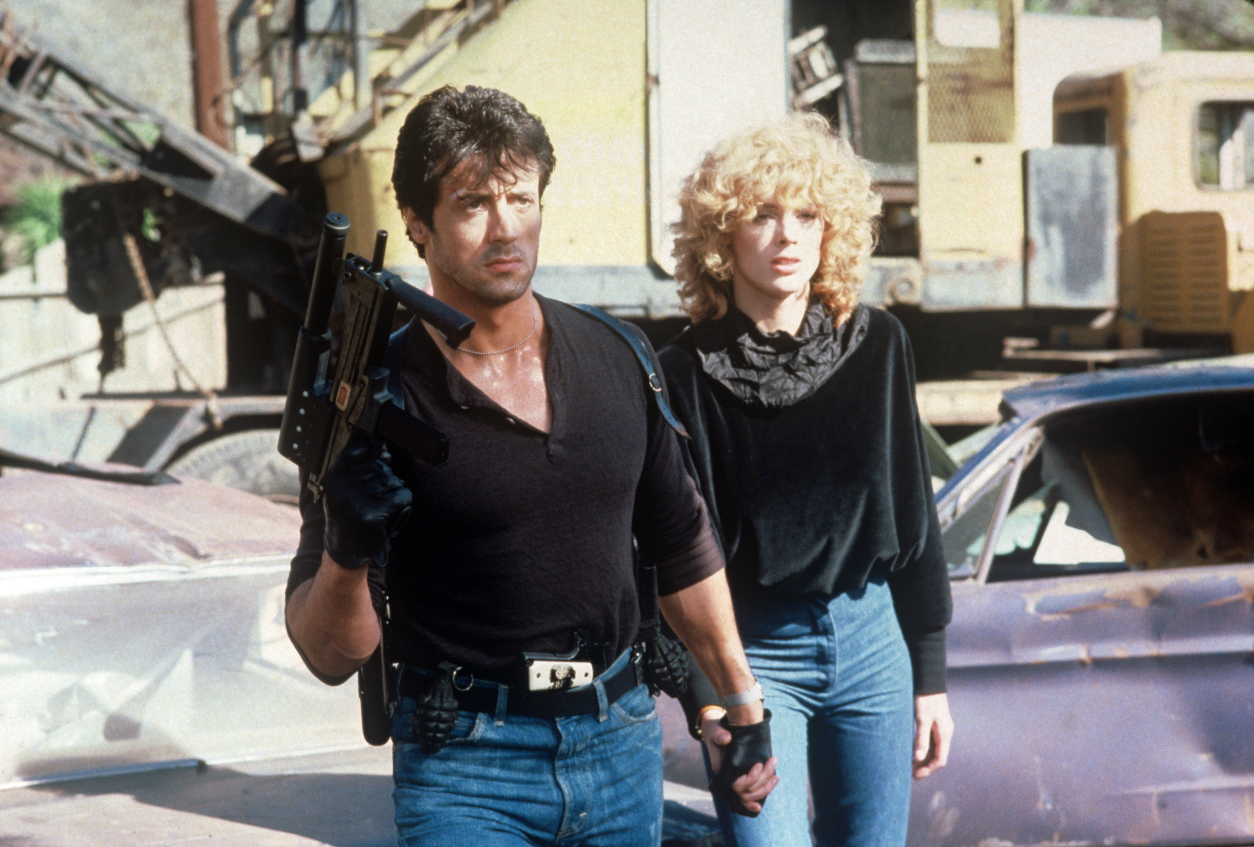 Sylvester Stallone and Brigitte Nielsen in a scene from "Cobra" in 1986 | Source: Getty Images
