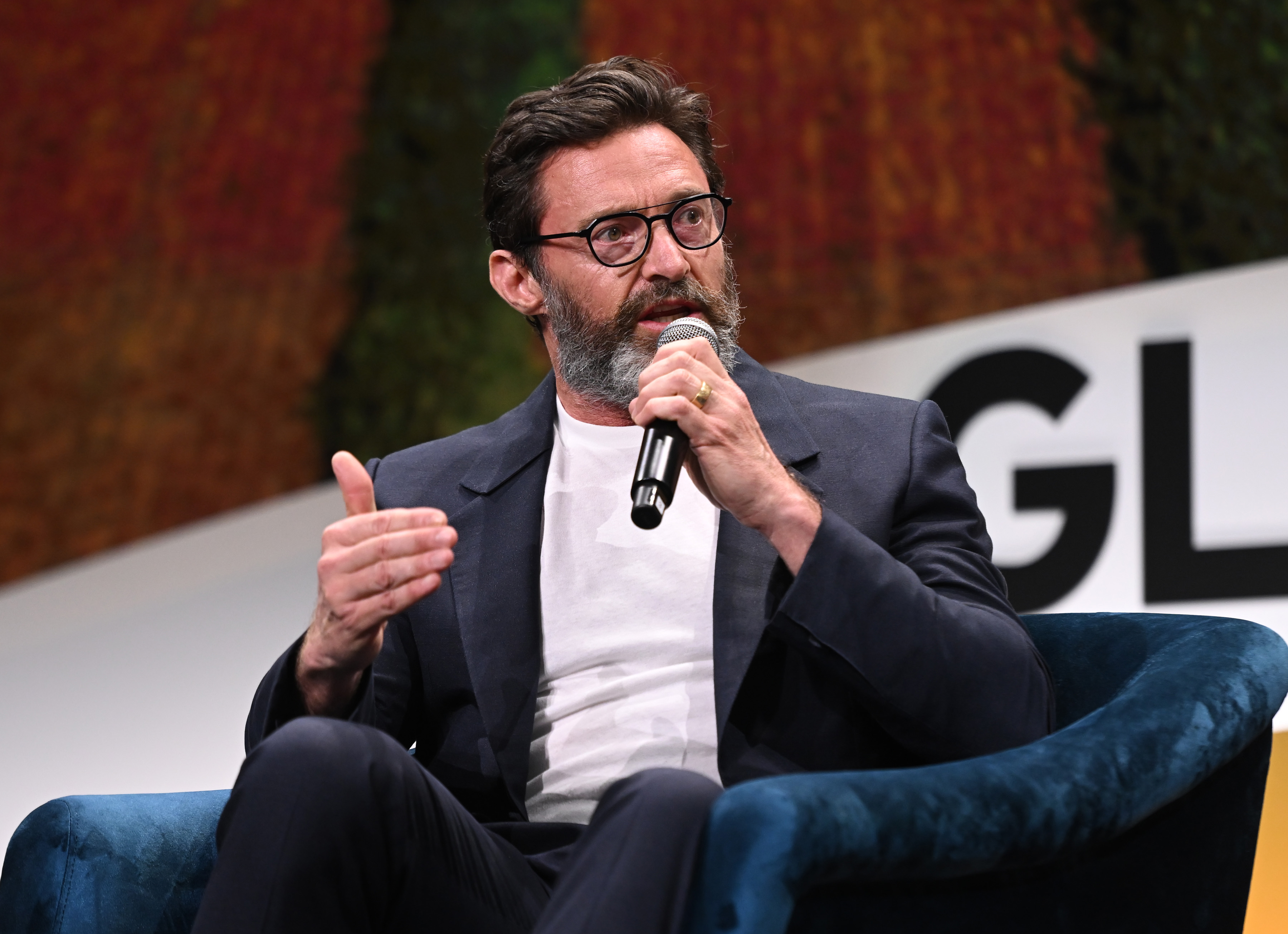 Hugh Jackman speaking at the Global Citizen NOW Summit in New York City on April 27, 2023 | Source: Getty Images