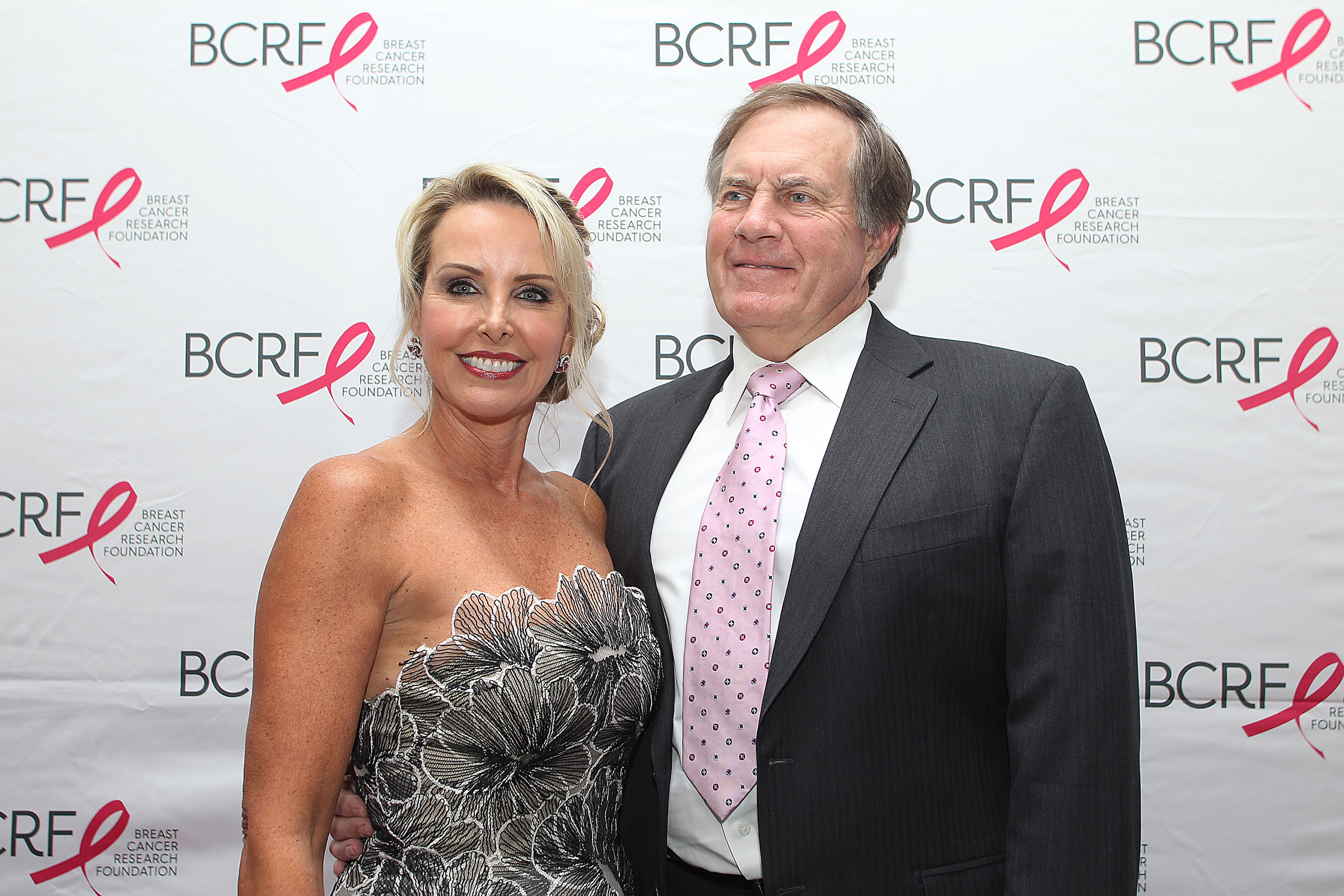 Linda Holliday and Bill Belichick at the Breast Cancer Research Foundation's Boston Hot Pink Party 2015, in Boston, Massachusetts. | Source; Getty Images