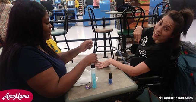 Walmart cashier gives woman with cerebral palsy a manicure after nail salon wouldn't