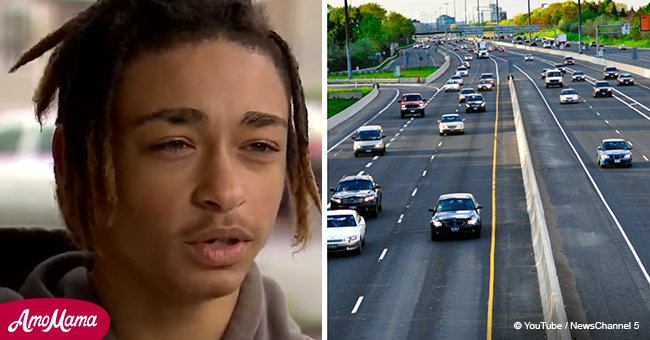 Teens spot toddler run onto busy highway alone and instantly rush over to help