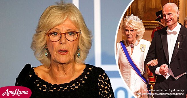 Camilla shines in Queen Mother’s tiara, wearing an ice-white dress alongside the royal family