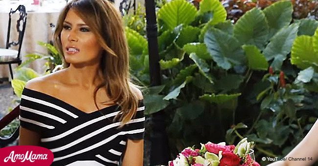 Melania Trump looks dazzling as she wears a $3,000 black and white dress