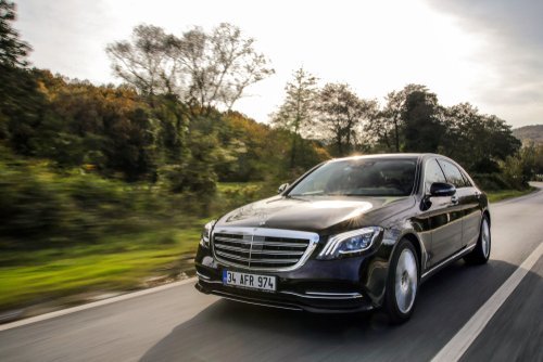 A Mercedes-Benz S-Class on the road. | Source: Shutterstock.