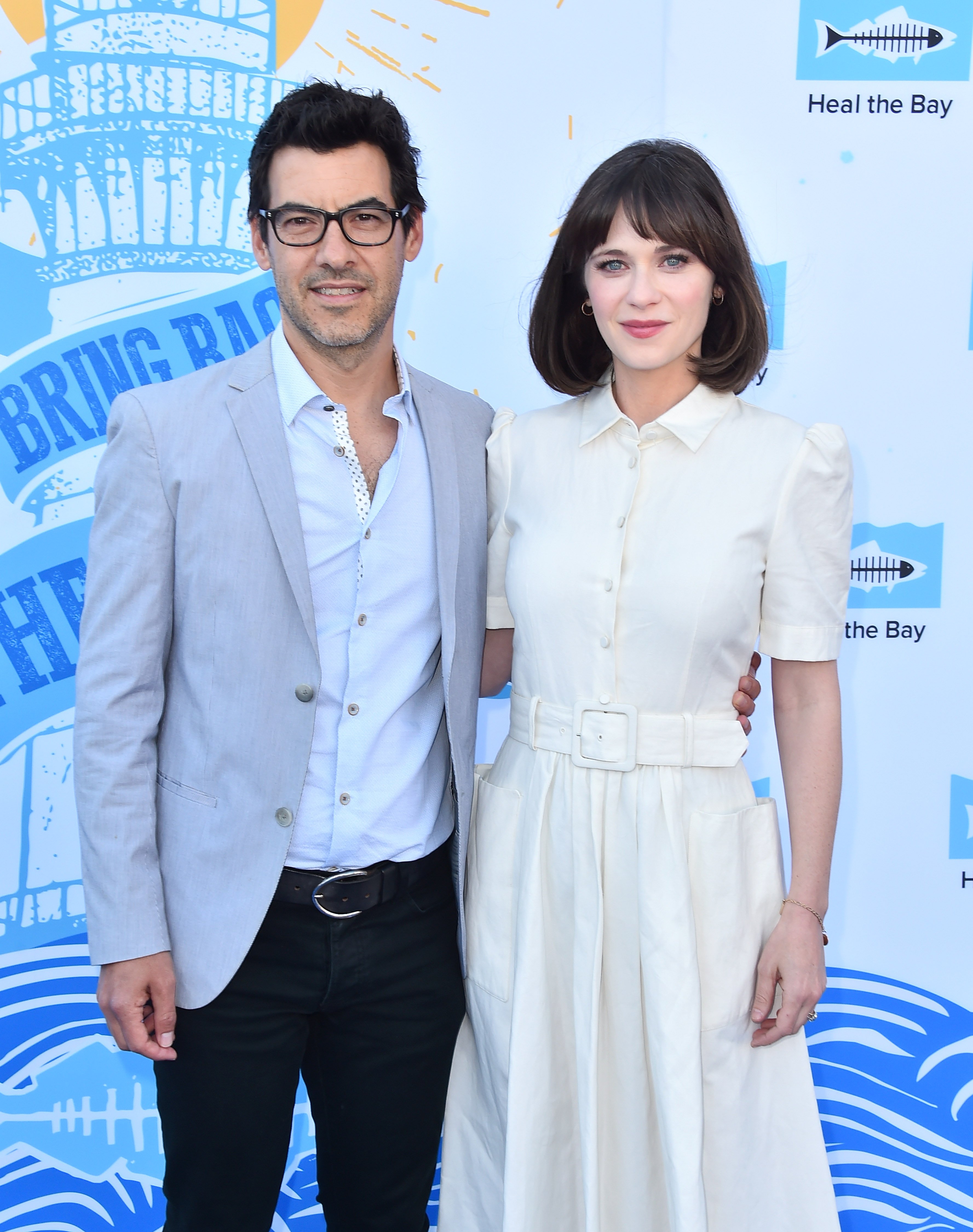 Jacob Pechenik and actress Zooey Deschanel attend the 2018 Heal The Bay's Bring Back The Beach Awards Gala on May 17, 2018 in Santa Monica, California. | Source: Getty Images