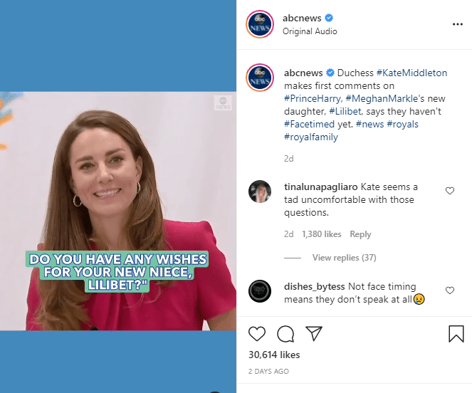 Kate Middleton talking to a reporter. | Photo: Instagram/abcnews
