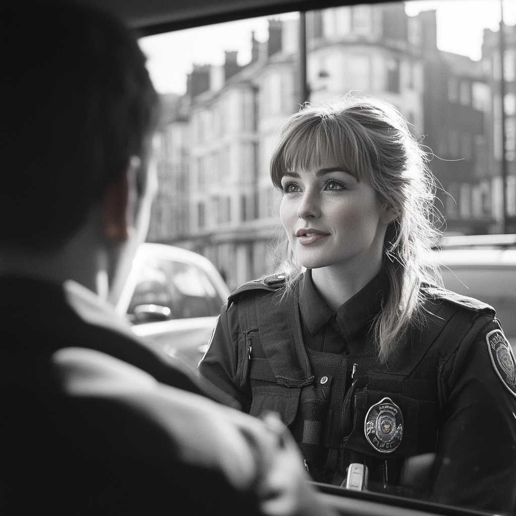 A police officer talking to a driver | Source: Midjourney