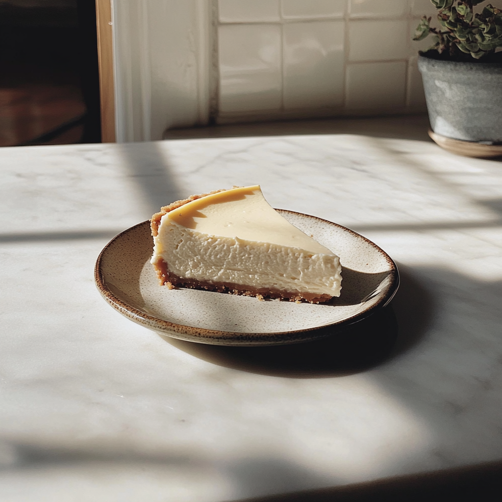 A slice of cheesecake | Source: Midjourney