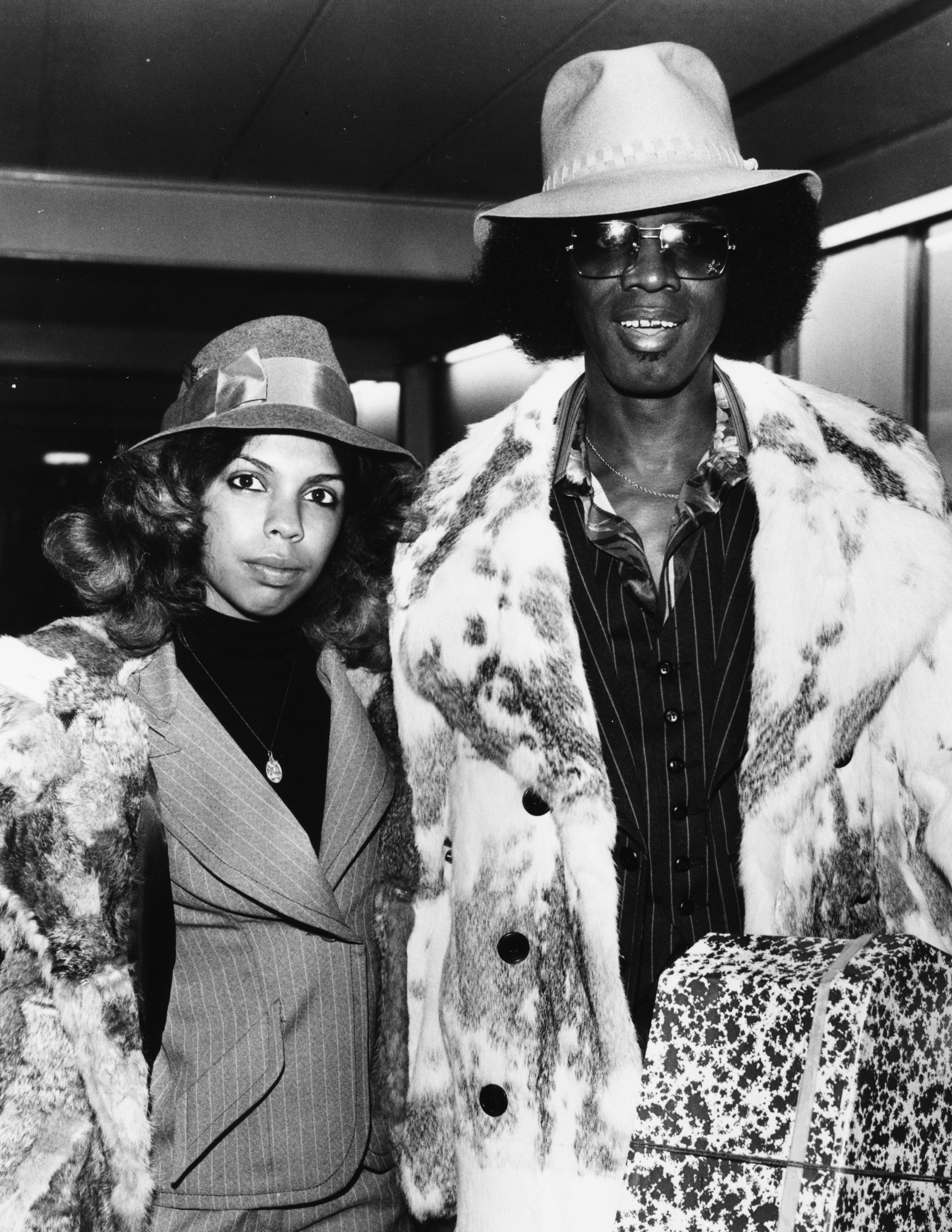 Musician Johnny 'Guitar' Watson and his girlfriend Tasha Erin, circa 1976. | Source: Getty Images