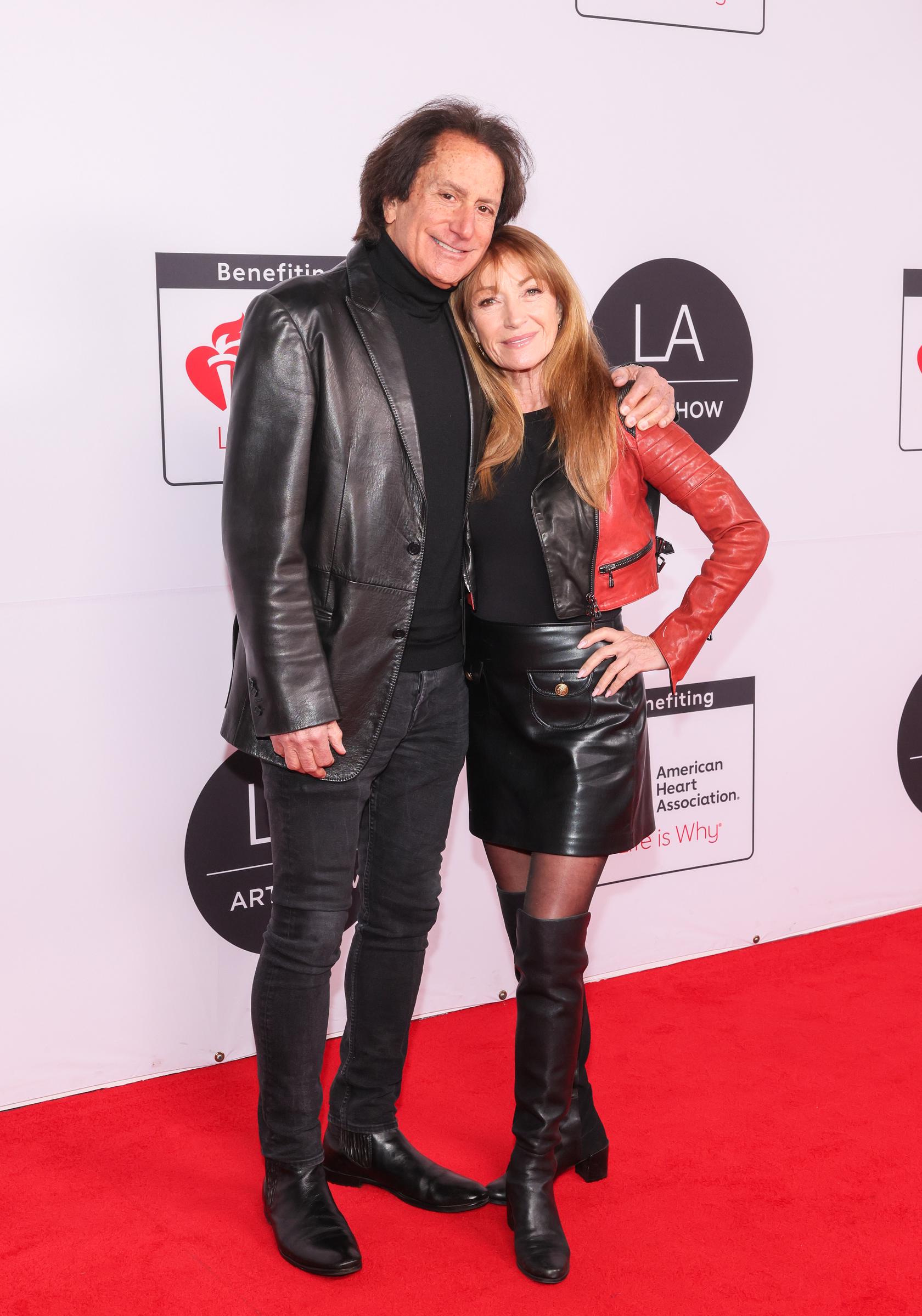 John Zambetti and Jane Seymour attend the 2026 LA Art Show opening night premiere party at Los Angeles Convention Center on January 7 in California. | Source: Getty Images