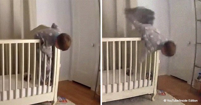 Toddler fell out of his crib but security camera caught the hero who saved him