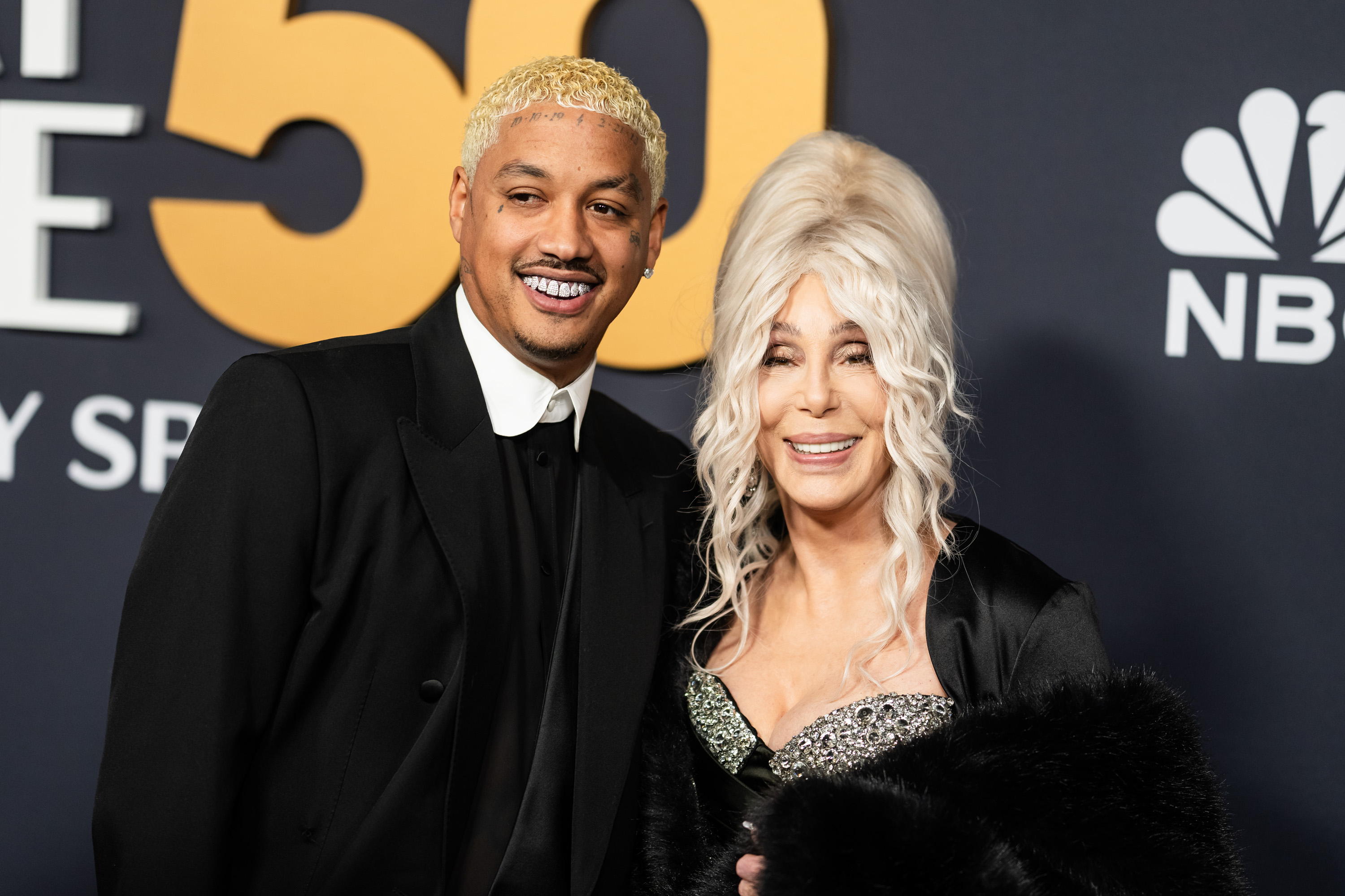 Alexander Edwards and Cher attend the "SNL50: The Anniversary Special" in New York City, on February 16, 2025 | Source: Getty Images