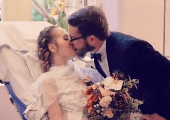 Couple getting married in ICU ceremony after bride was diagnosed with stage 4 cancer.| Photo: YouTube/ Blair  Shiff.