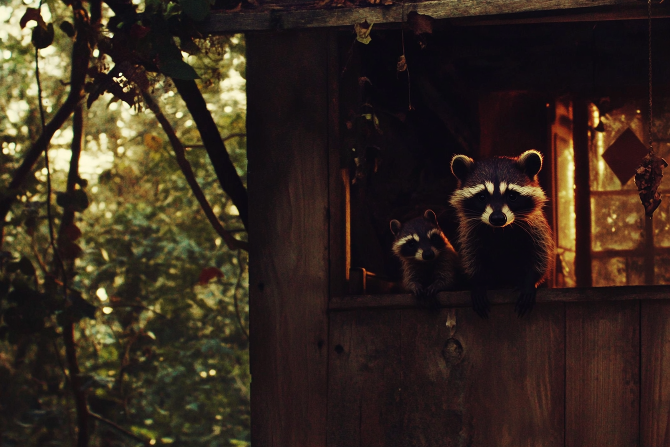 Raccoons in a treehouse | Source: Midjourney