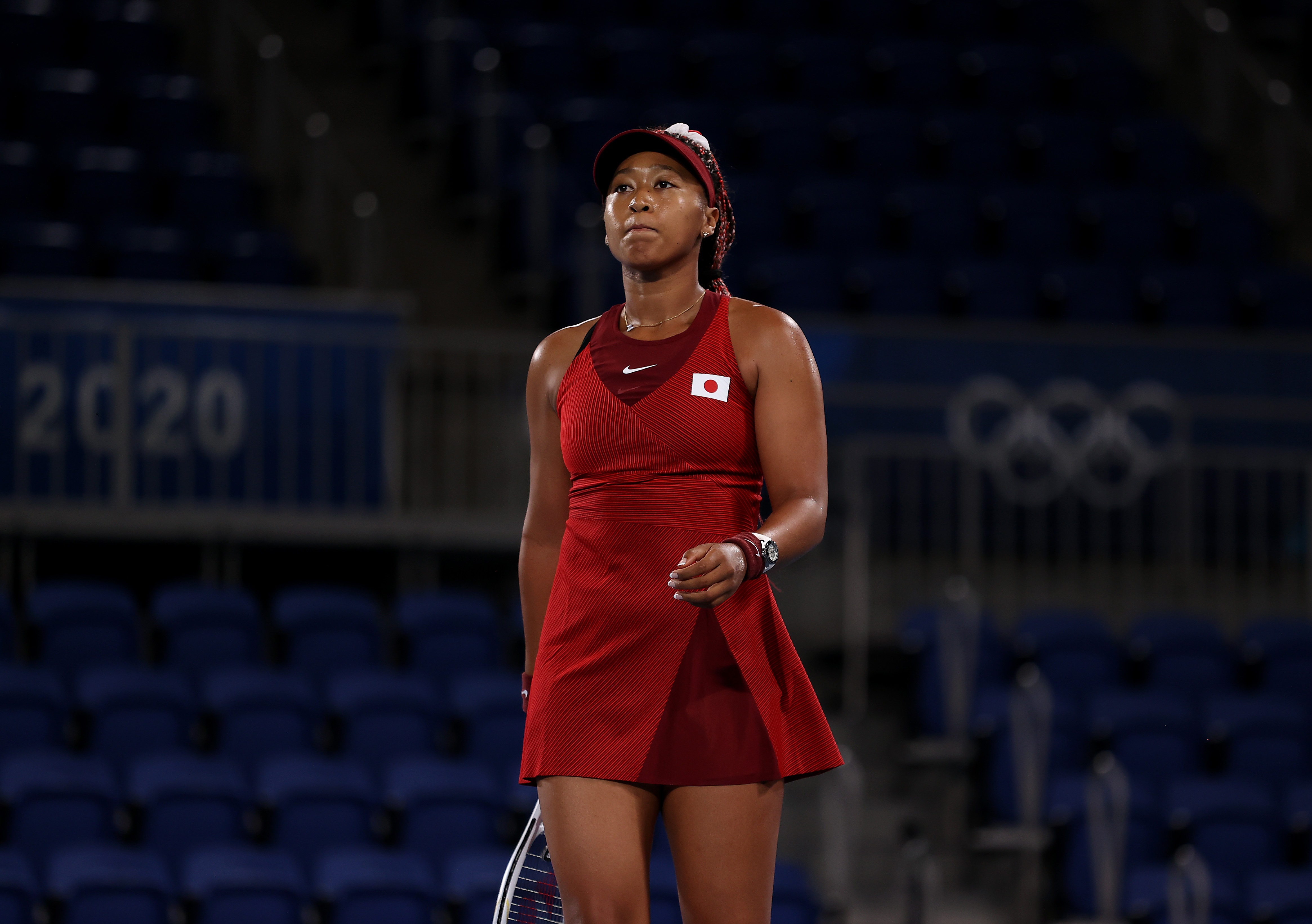 Naomi Osaka during her Women's Singles Third Round match on day four of the Tokyo Olympic Games in Tokyo, Japan on July 27, 2021. | Source: Getty Images