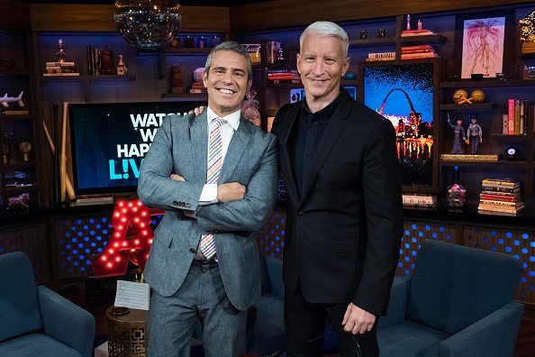 Andy Cohen and Anderson Cooper on set of Watch What Happens Live With Andy Cohen | Photo: Getty Images