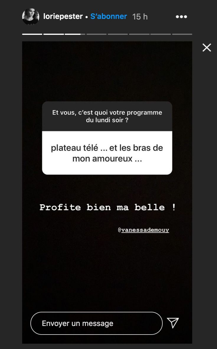 Story de Lorie Pester. | Photo : Story Instagram / loriepester