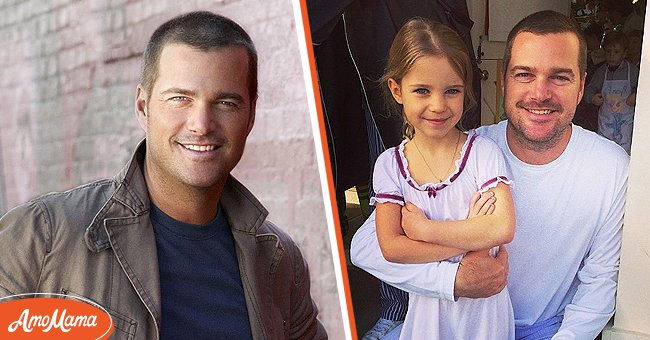 Actor Chris O'Donnell on the set of "NCIS: Los Angeles," Chris O'Donnell with his daughter, Maeve. | Source: Getty Images/Instagram