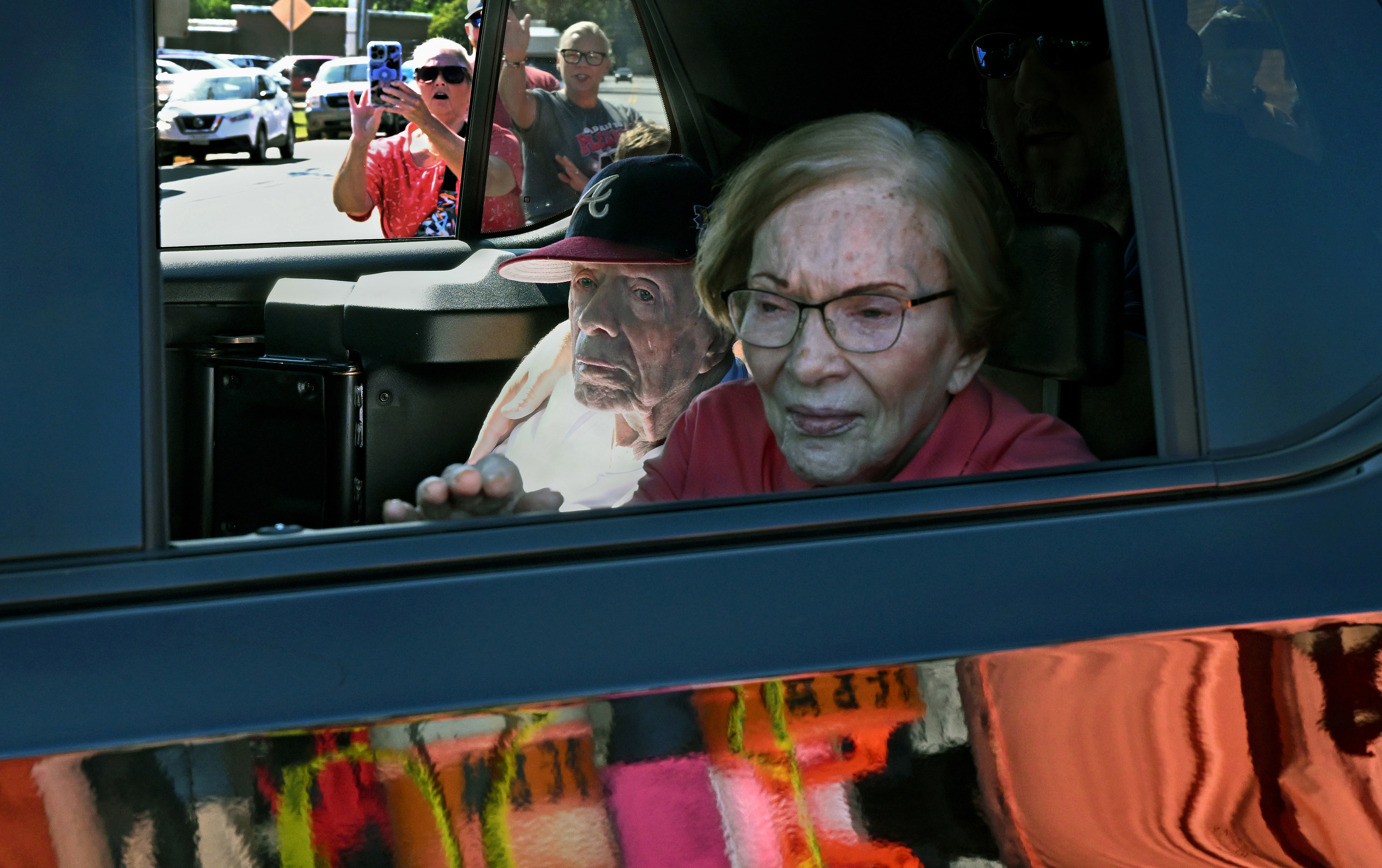 Former U.S. President Jimmy Carter and former U.S. First Lady Rosalynn Carter at the Peanut Festival Parade in Plains, Georgia on September 23, 2023 | Source: Getty Images