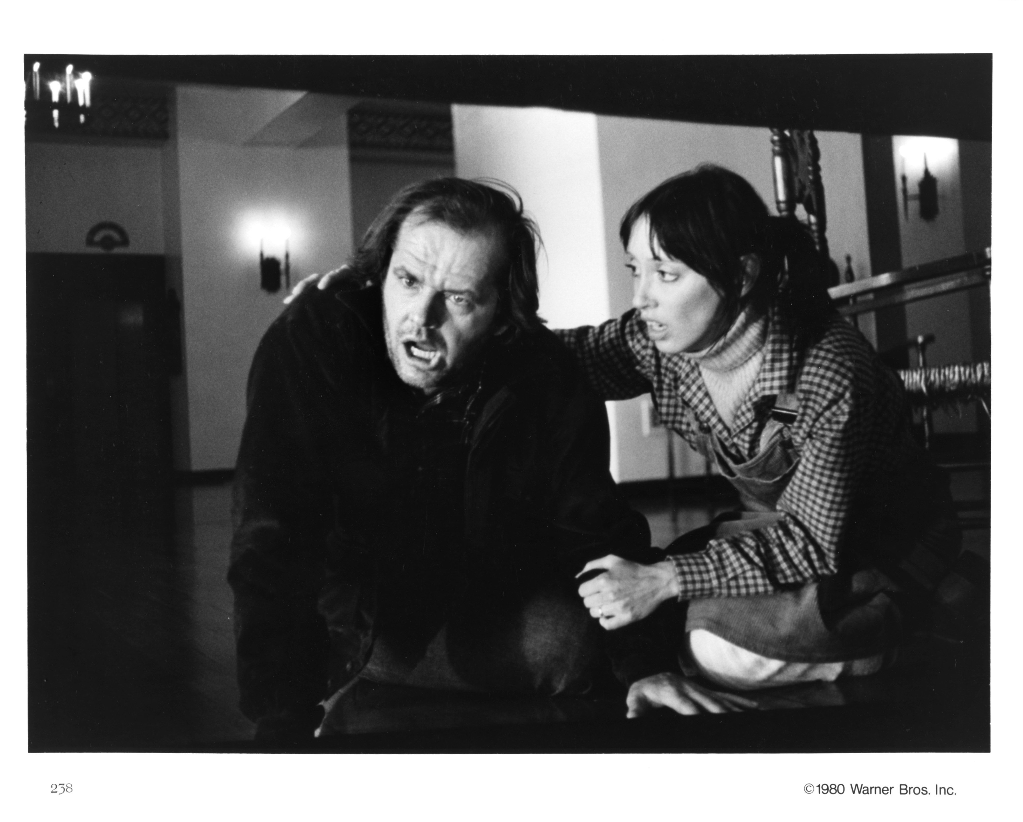 Shelley Duvall and Jack Nicholson in a scene from "The Shining" in 1980. | Source: Getty Images