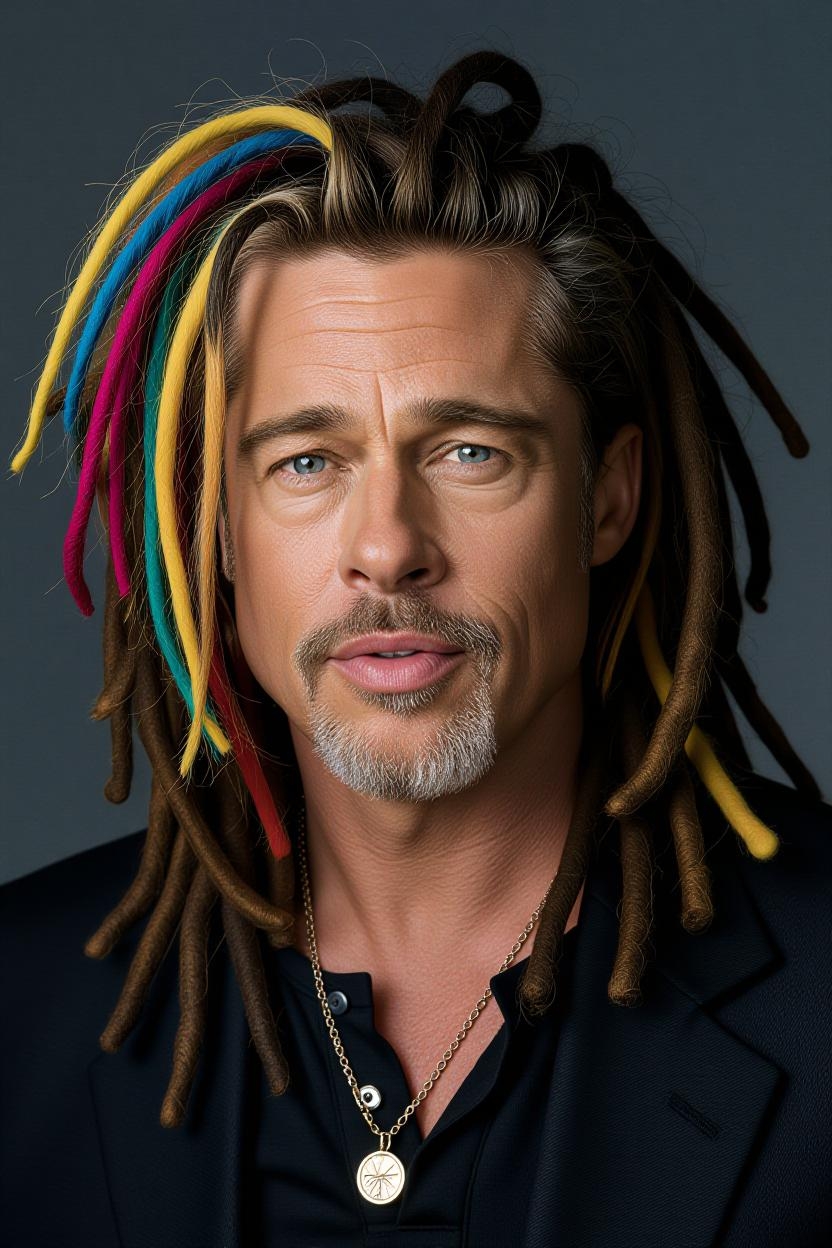 An AI-generated image of Brad Pitt with a different hairstyle | Source: Grok