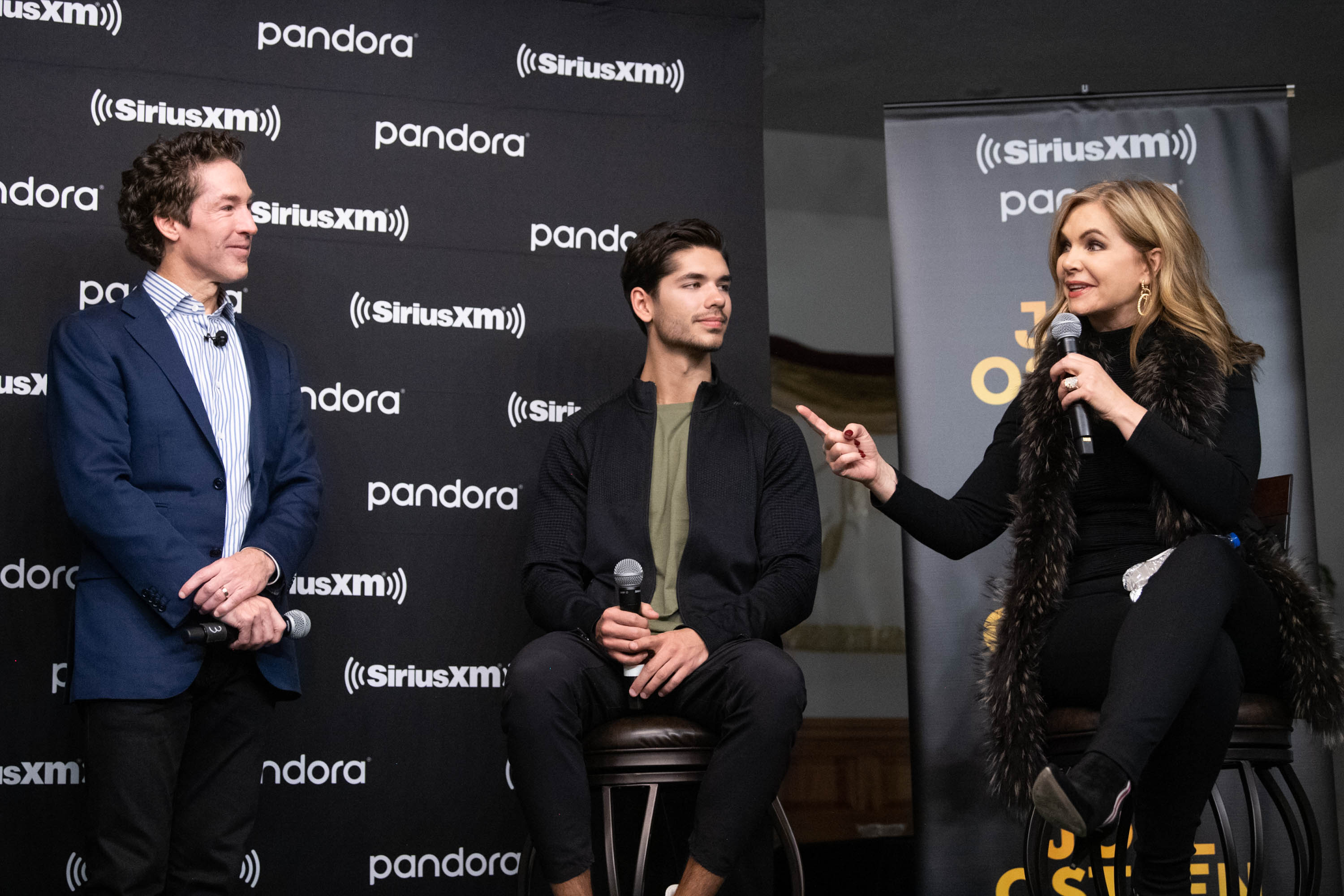 Joel Osteen, Jonathan Osteen, and Victoria Osteen attend SiriusXM's "Joel Osteen Radio Town Hall in Gillette Wyoming hosted by Joel and Victoria Osteen" at First Assembly of God Gillette Church on November 18, 2019, in Gillette, Wyoming. | Source: Getty Images