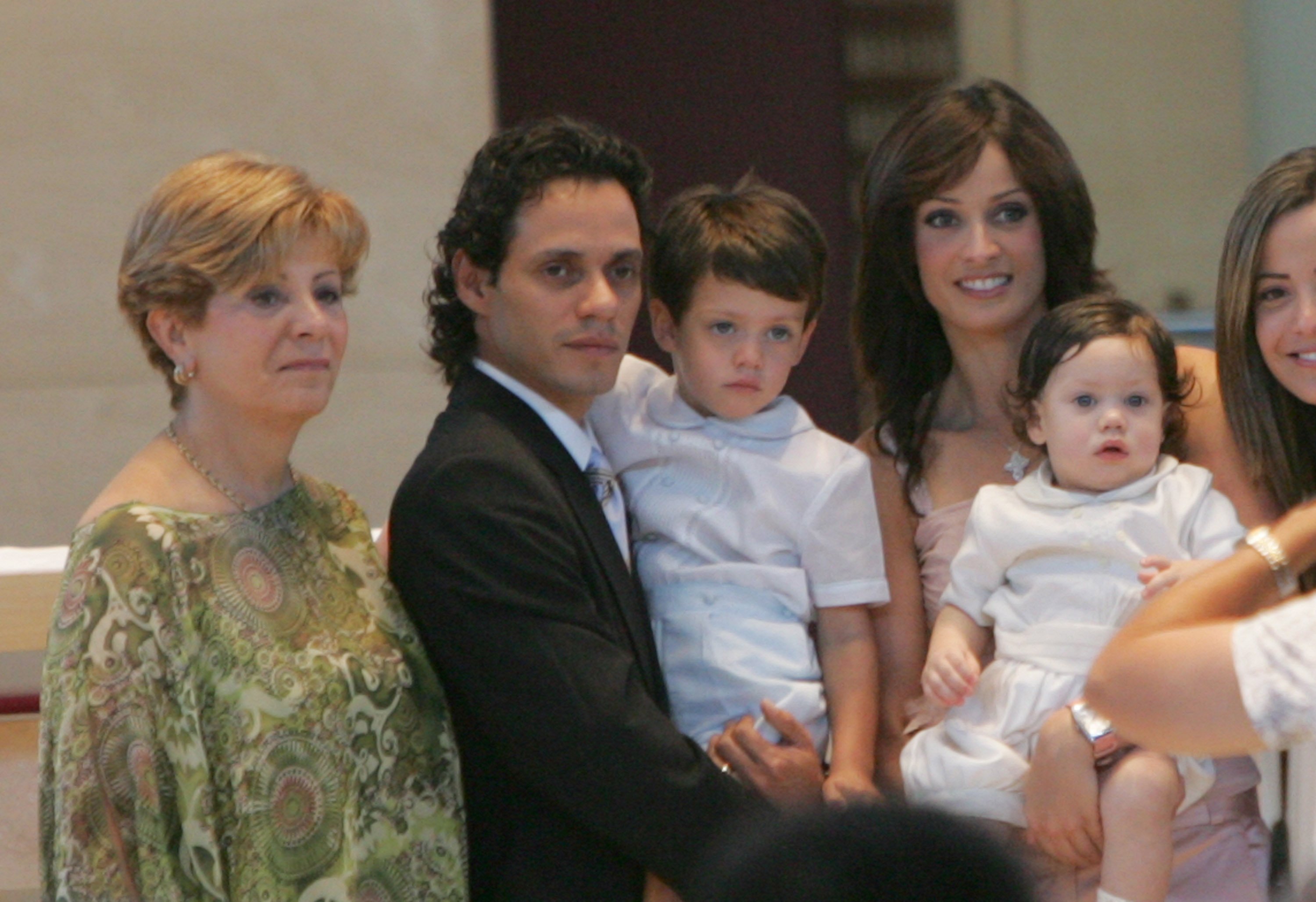 Marc Anthony and Dayanara Torres during The Baptism of their son at St. Agatha Church in Miami, Florida, United States on August 14, 2004. | Source: Getty Images