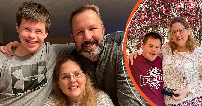 A child with his teacher and his new adoptive family [left] A boy who lost his mom next to the teacher who took him in [right] | Photo: facebook.com/kerry.p.bremer 