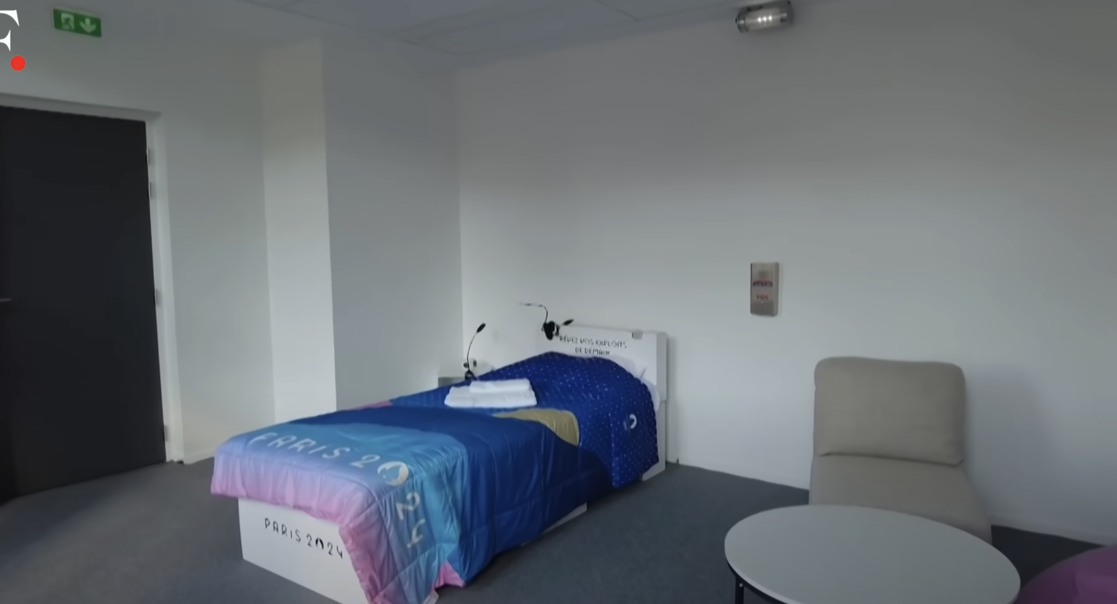 Screenshot of an Olympic Village room for the 2024 Paris Olympic Games | Source: Youtube/Firstpost