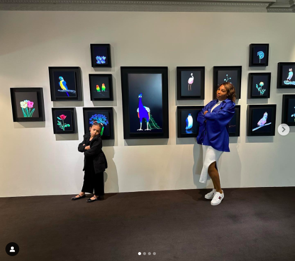 Olympia Ohanian and Serena Williams posing for a picture in front of some art posted on March 7, 2023 | Source: Instagram/serenawilliams