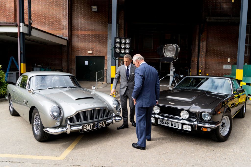 Prince Charles and Daniel Craig on set of the 25th James Bond Film at Pinewood Studios on June 20, 2019 in Iver Heath, England. | Source: Getty Images