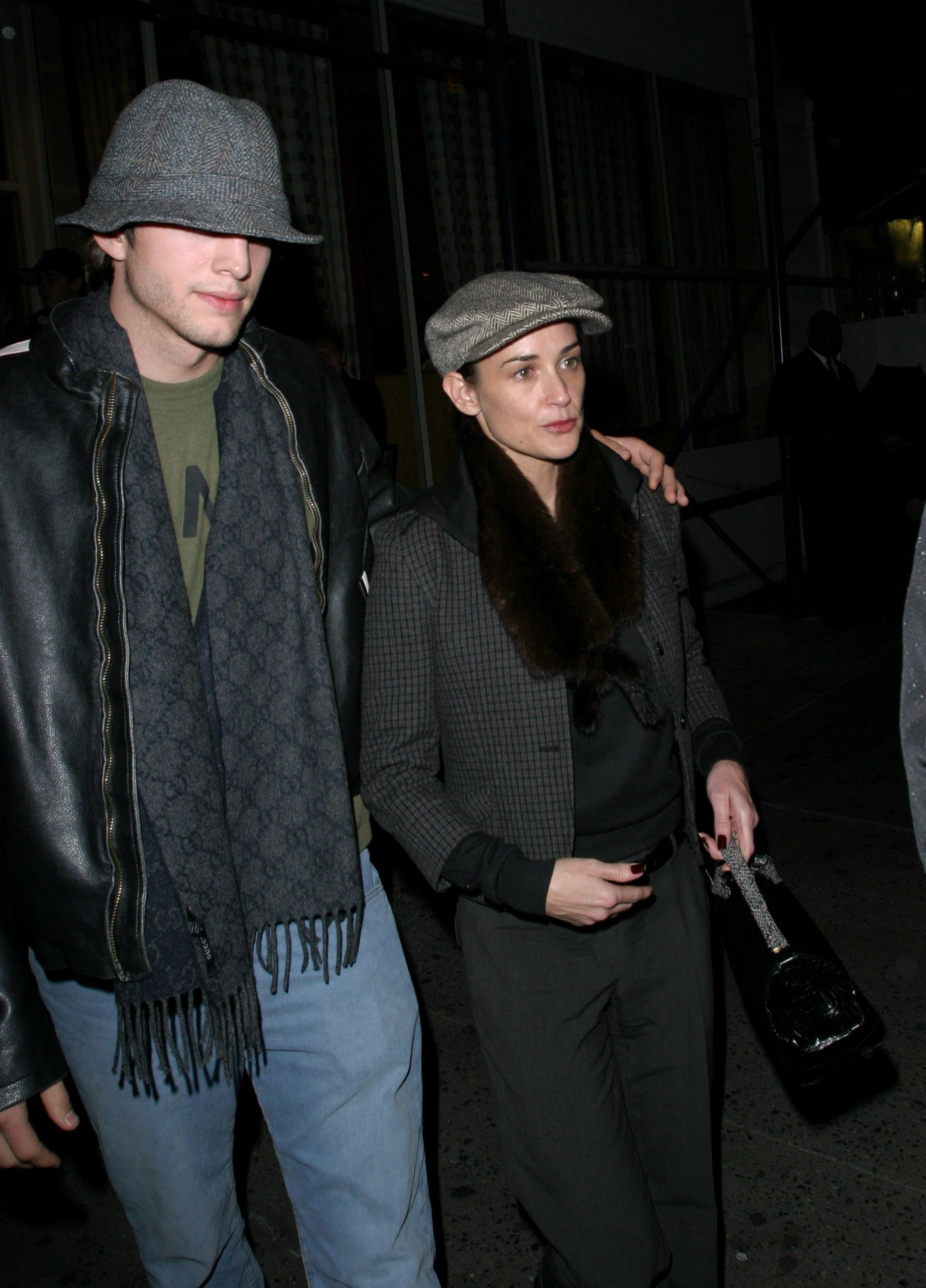Ashton Kutcher and Demi Moore seen in New York City on October 28, 2003. | Source: Getty Images