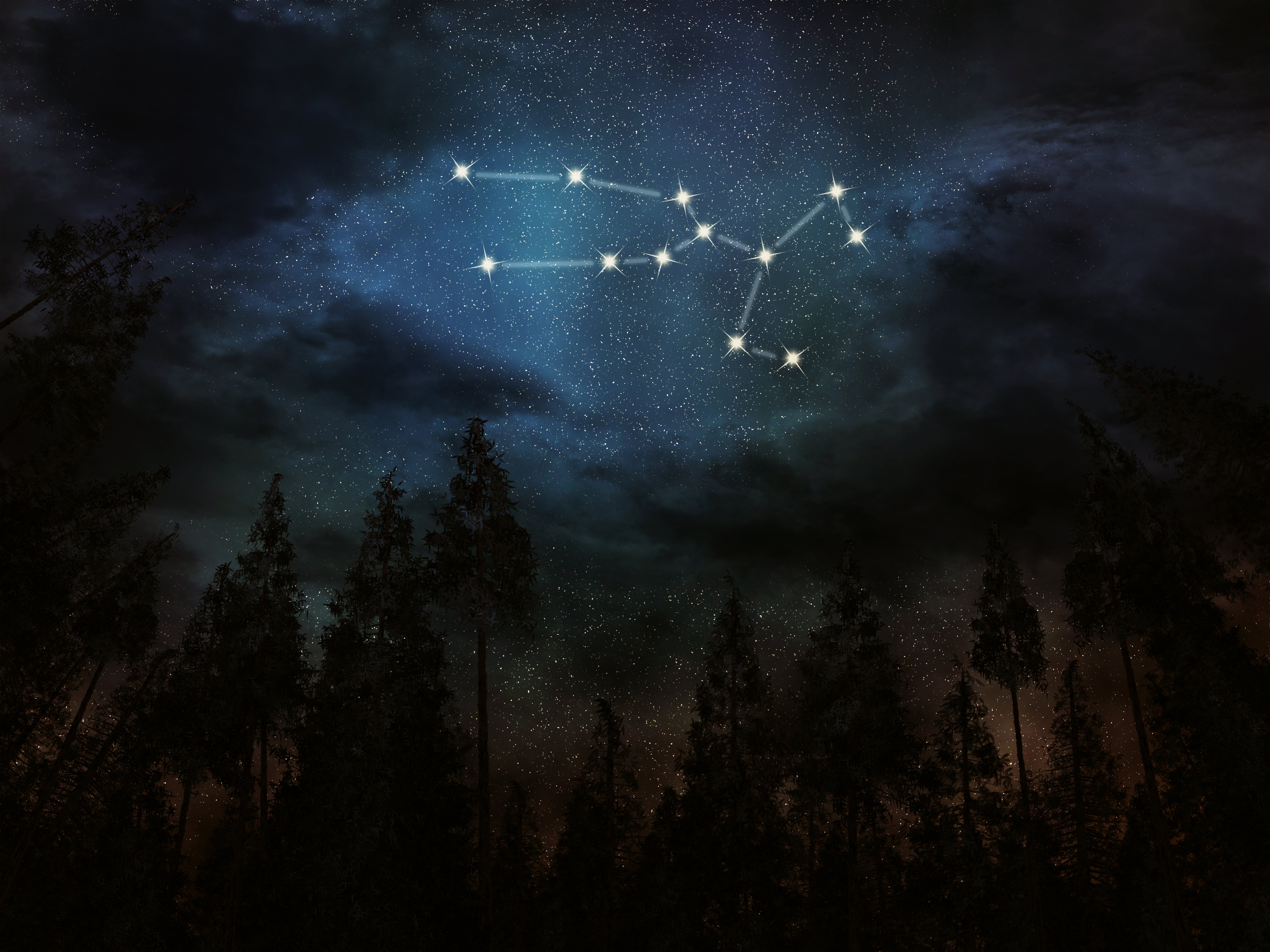 An illustration of the Taurus constellation in the night sky | Source: Shutterstock