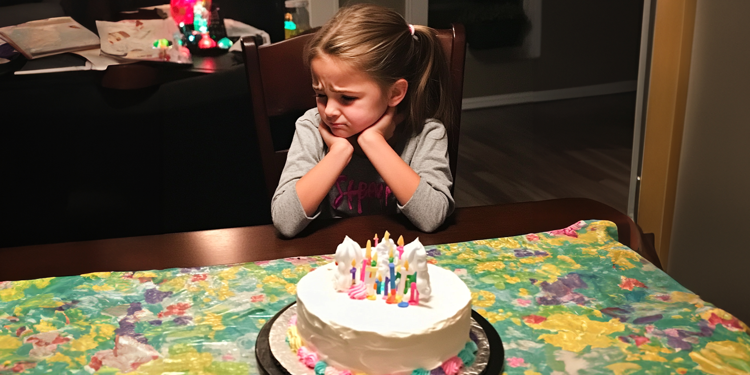 An upset girl in front of her cake | Source: Amomama