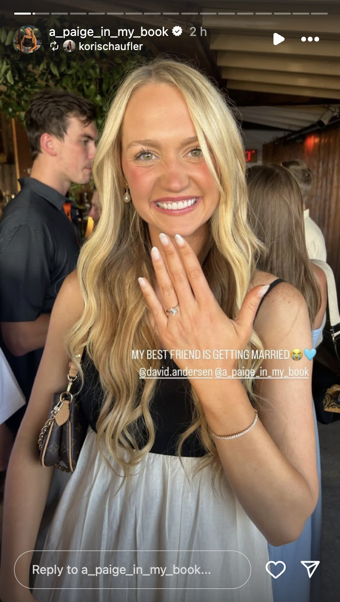 Paige Drummond posing for a picture on her engagement day, posted on August 6, 2024 | Source: Instagram/a_paige_in_my_book