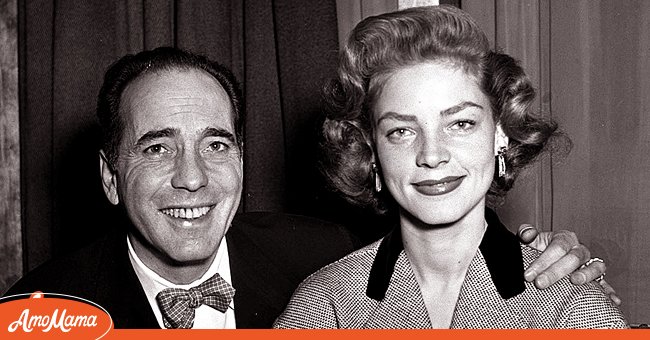 Humphrey Bogart with Lauren Bacall at a press reception at Claridges in London, in 1951. | Source: Popperfoto/Getty Images