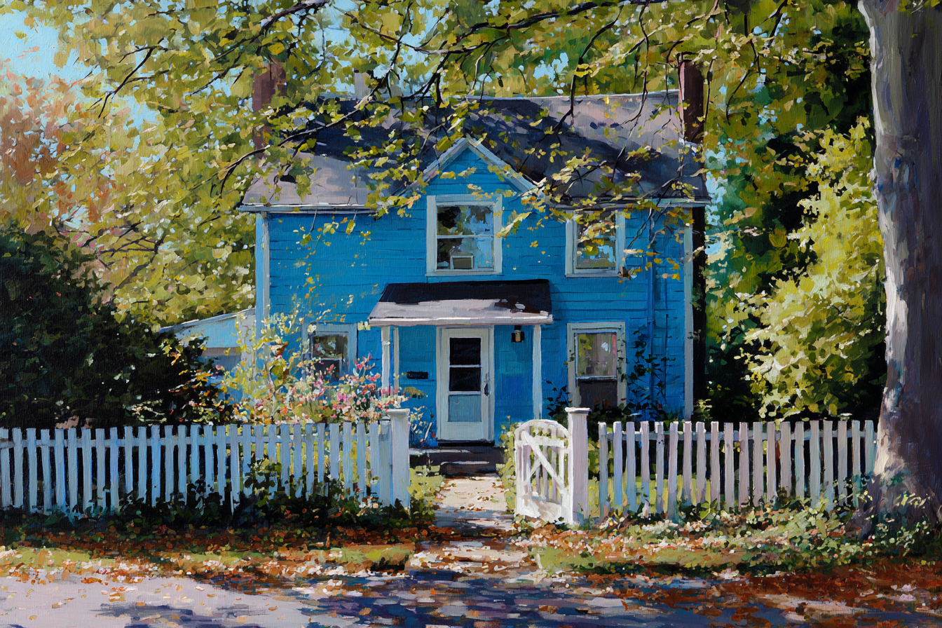 A blue house | Source: Midjourney