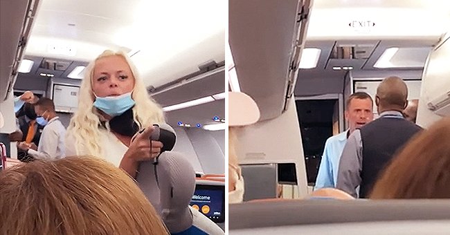Eine Frau [links] und ihr Partner [rechts] weigerten sich, einen JetBlue-Flug zu verlassen, sie wurden wegen Verstoßes gegen die Maskenpflicht abgeführt. | Quelle: Instagram.com/alice.rusa